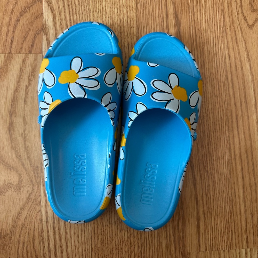 Melissa Blue Floral Slides